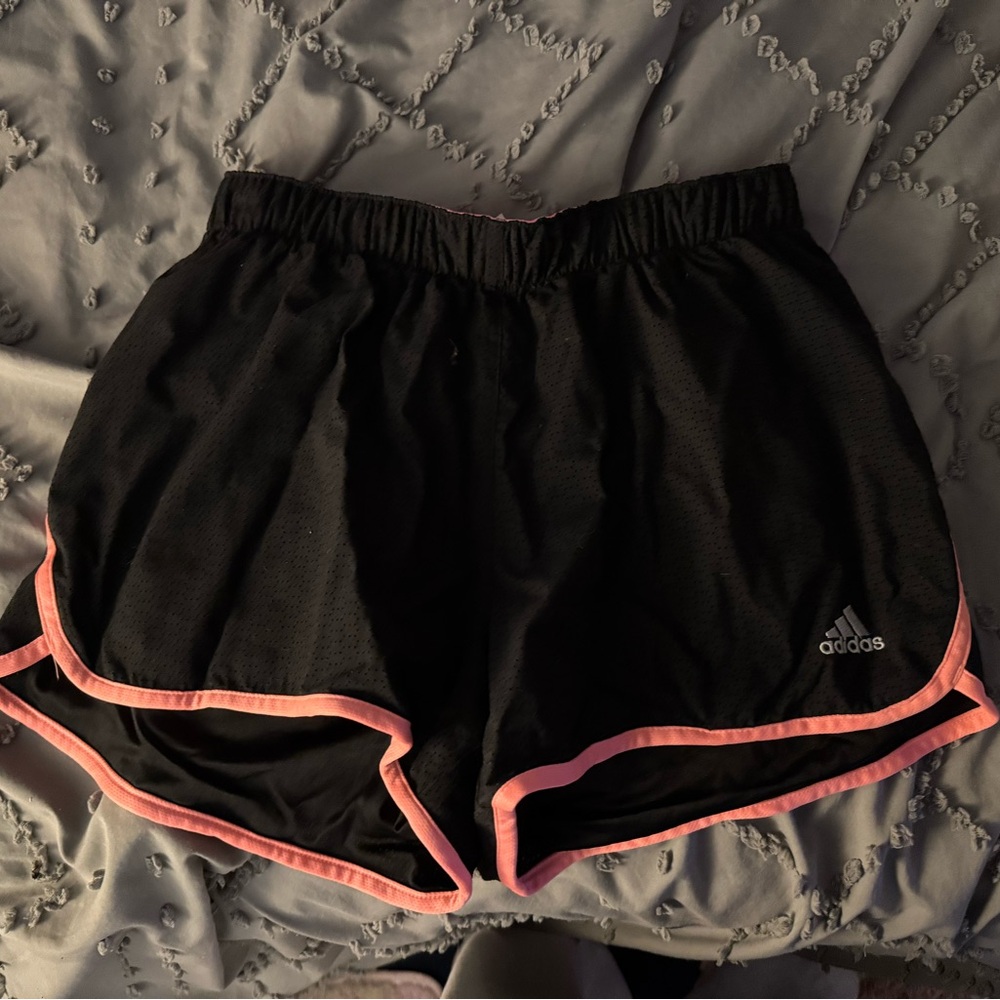 Adidas Women's Athletic Shorts Black with Pink Accents